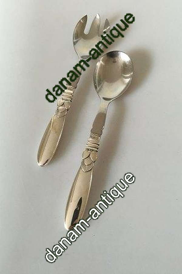Georg Jensen Sterling Silber Kaktus Salat Set Nr. 133