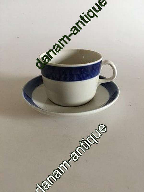 Rörstrand Blue Koka Tea Cup and Saucer