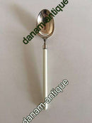 Hans Hansen Amalie Sølv Spiseske med Hvidt Emalje Håndtag