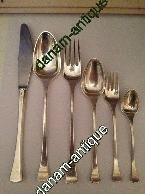 Hans Hansen Sterling Sølv Bestik Kristine 36 Dele Karl Gustav Hansen