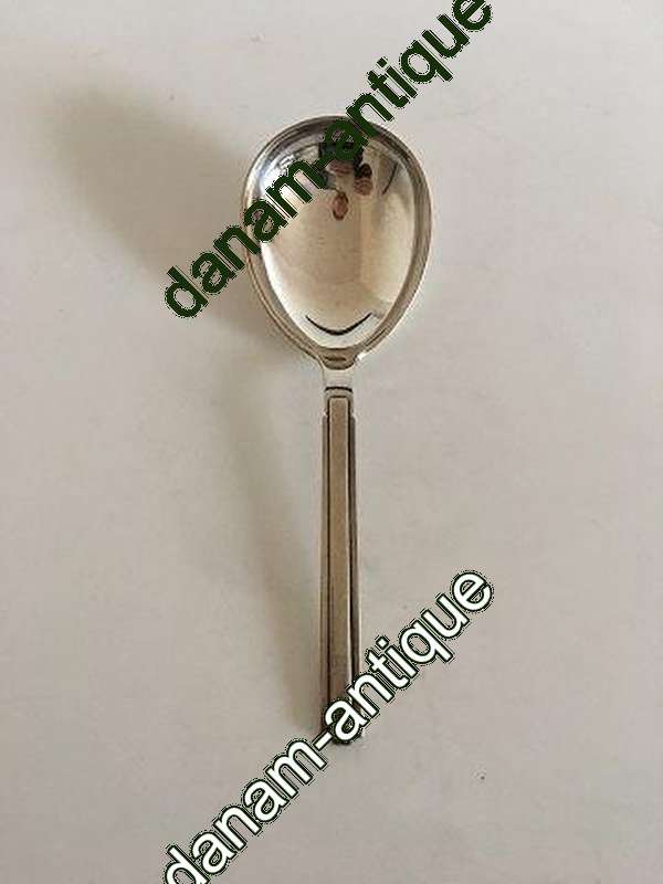 汉斯-汉森传家宝银质No 18纯银中号服务勺