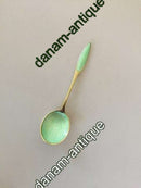 Frigast Sterling Silber vergoldet grün emailliert Löffel