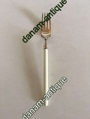 Hans Hansen Amalie Sølv Spise Gaffel med Hvidt Emalje Håndtag