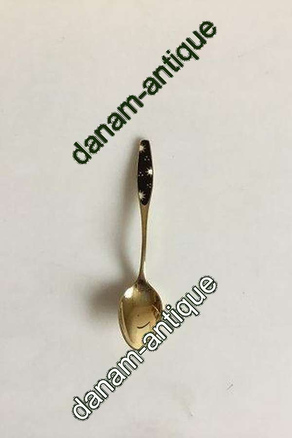 Forgyldt Sukkerske i Sølv og Emalje fra Frigast