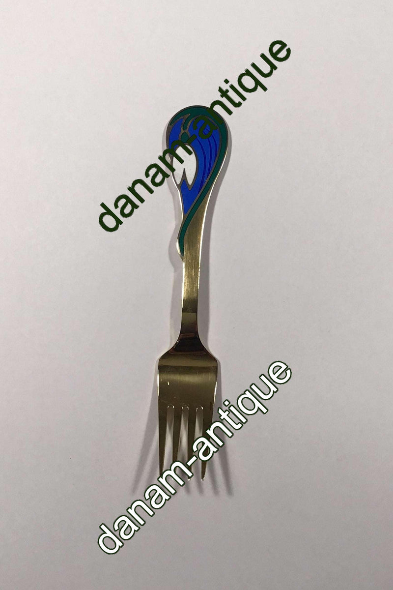 A. Michelsen Julegaffel 2002 I Forgyldt Sterling Sølv med Emalje