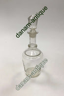 Holmegaard Glaskaraffel cylinderform, rigel om hals, hul prop