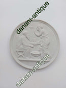 Bing and Grondahl bisquit plate "Old age and winter" 20th century. (no. 119)