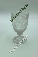 Vinglas med stort slibingsarbejde på kummen ca. 1900