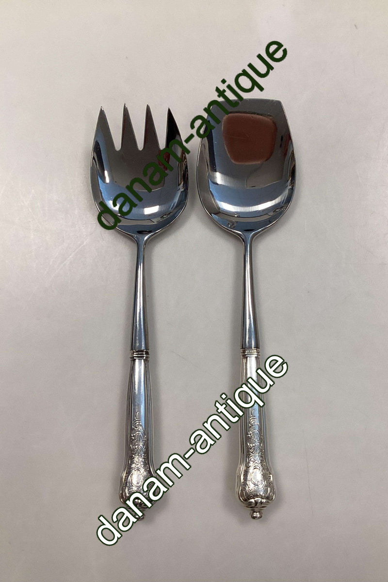 Georg Jensen Rosenborg Sølvplet Salatbestik