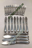 Sæt Engelsk Fiskebestik i Sølvplet til 12 personer 24 p.