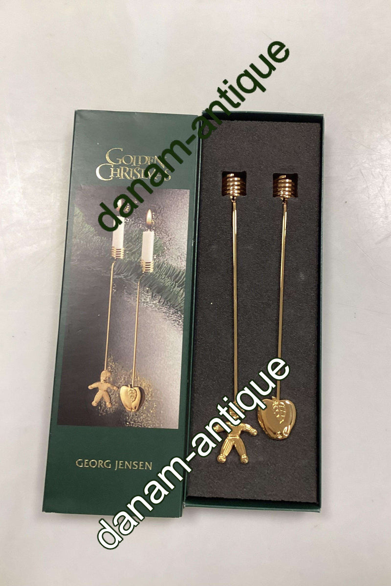 Georg Jensen Golden Christmas Lyseholder - Garnnisse og Æble 2001
