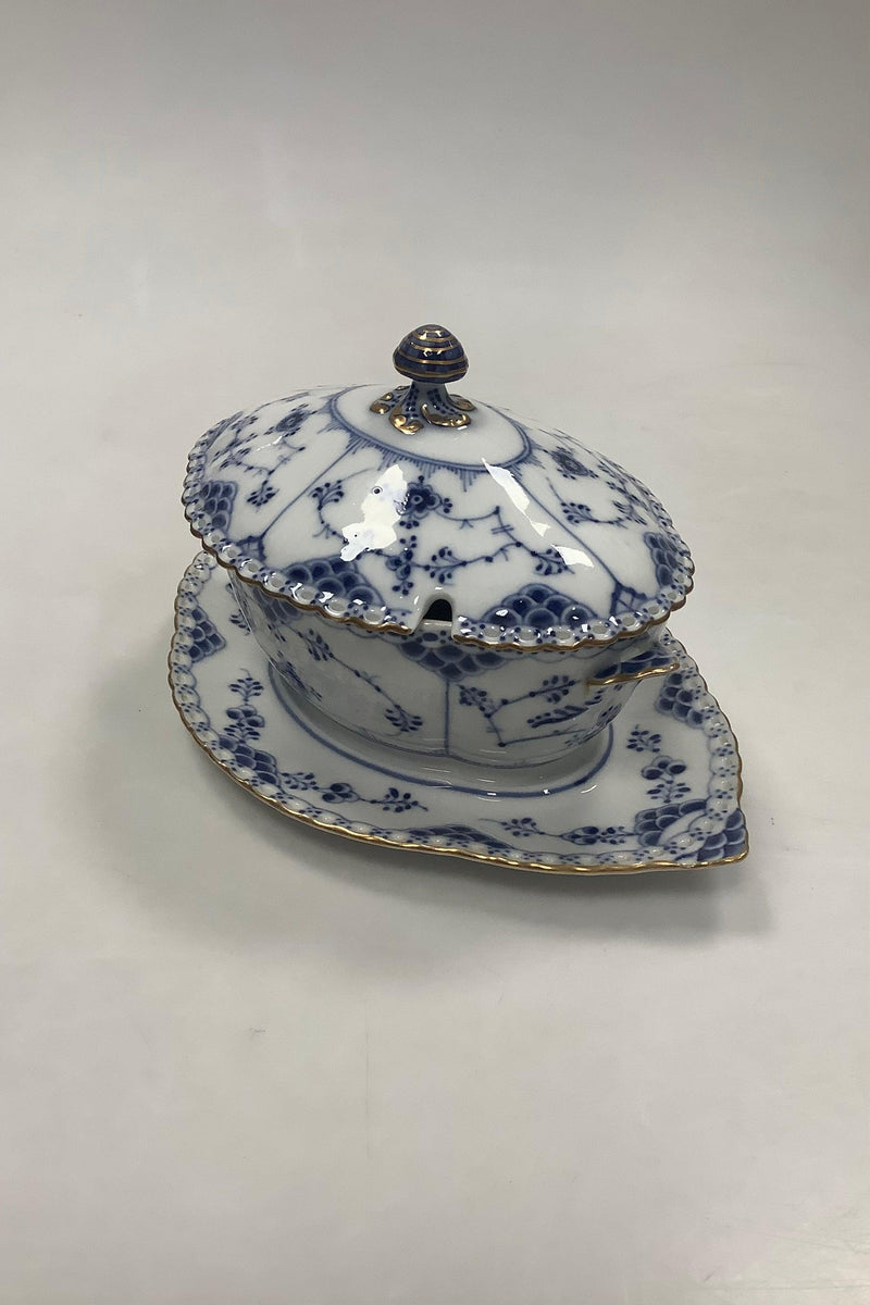 Royal Copenhagen Musselmalet Helblonde med Guld Sovseskål med låg No 1106 - Danam Antik