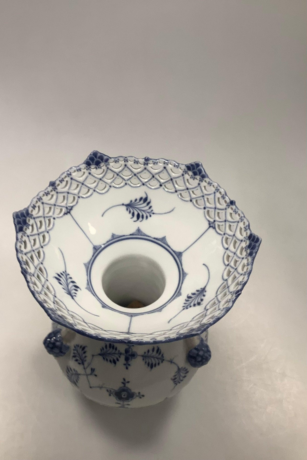 Royal Copenhagen Blue Fluted Full Lace Large Vase No 1123
