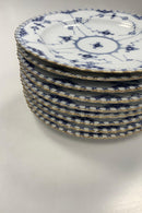 Sæt på 9 Royal Copenhagen Musselmalet Helblonde Flad Tallerken med guld No 1084 - Danam Antik