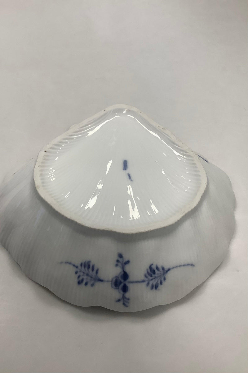 Tidlig Royal Copenhagen Stor Musselmalet Riflet Musling Skål med guld Kant - Danam Antik