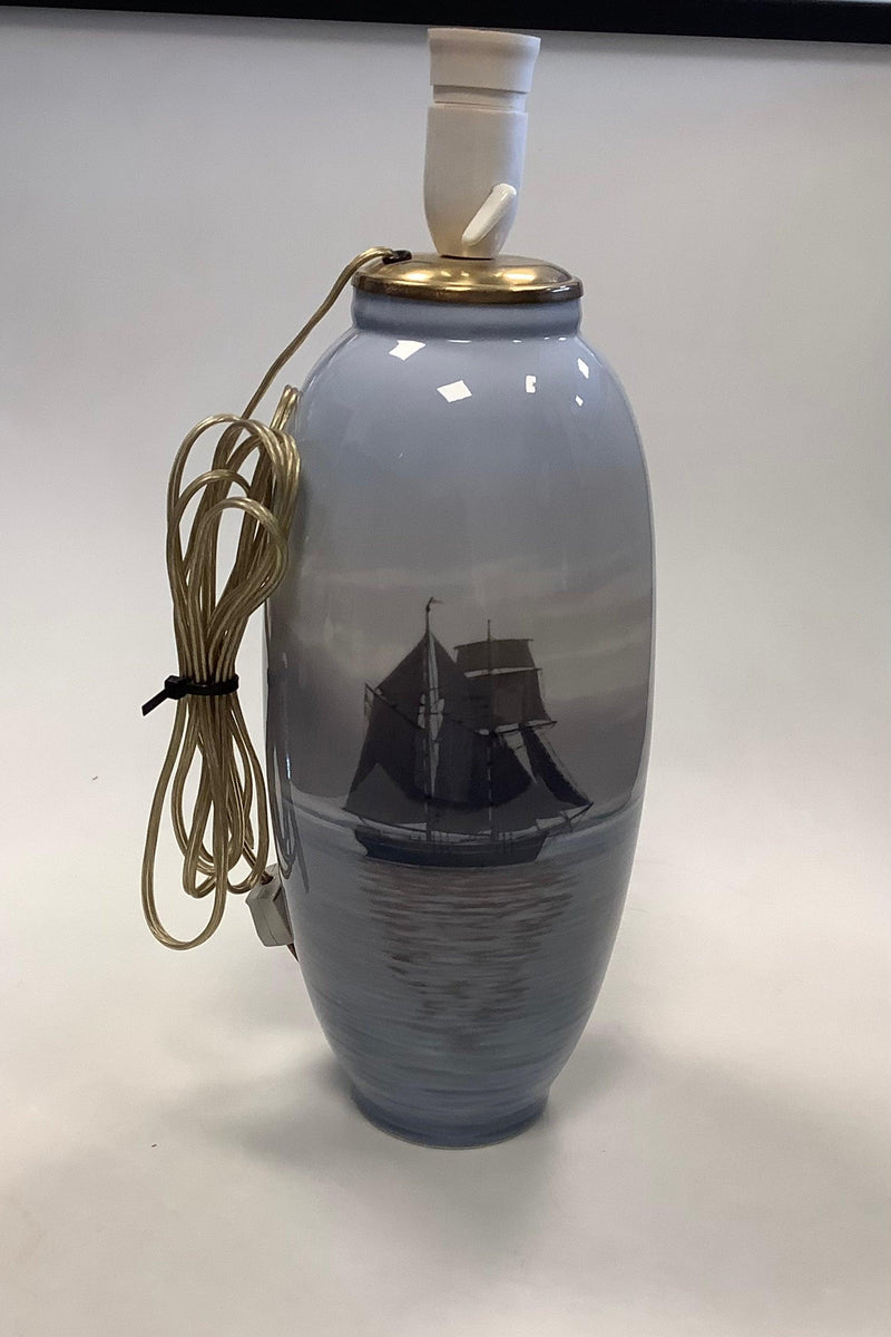 Royal Copenhagen Art Nouveau Vase / Lampe med Skib No. 1634 / 763 - Danam Antik