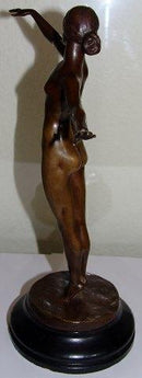 Carl Johan Bonnesen Bronze Figur af Ung Nøgen Ballet Danser lavet i 1903 hos August E. Jensen Bronzestøberi København - Danam Antik