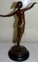 Carl Johan Bonnesen Bronze Figur af Ung Nøgen Ballet Danser lavet i 1903 hos August E. Jensen Bronzestøberi København - Danam Antik