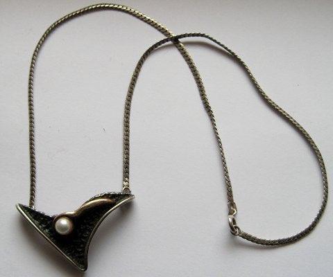 Siersbøl Sterling Sølv vedhæng med perle - Danam Antik