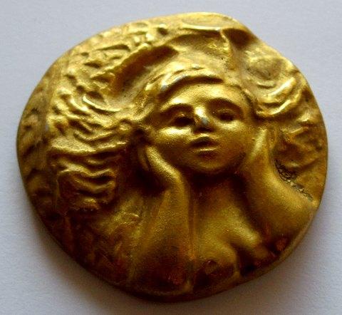 Kgl. Porcelæn Art Nouveau pige i guld - Danam Antik