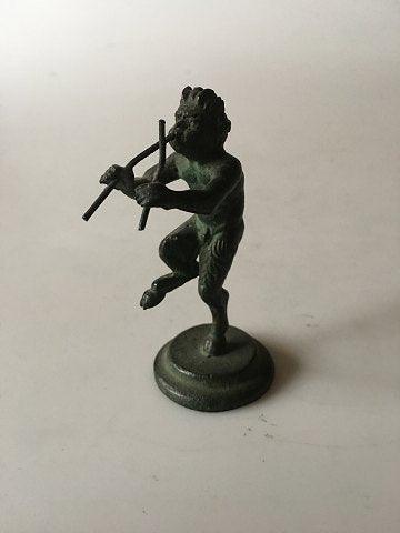 Bronze Figur af en Pan der spiller fløjter - Danam Antik