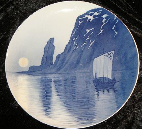 Kgl. Porcelæn Mindeplatte med Norsk motif RC-CM38 - Danam Antik