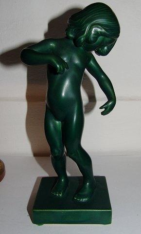 Jadegrøn pige 888 Venus Kalipygos Design Kai Nielsen 21 cm - Danam Antik