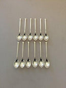 Hans Hansen 12 Kaffeskeer i Sterling Sølv Designet af Karl Gustav Hansen - Danam Antik