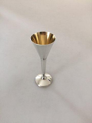 Hingelberg Snapseglas i Sterling Sølv på høj fod - Danam Antik