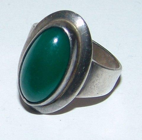 N.E. From Sterling Sølv Ring med Grøn Sten - Danam Antik