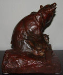 Carl Fagerberg Bronce Figur Bjørn med unge fra Herman Bergman broncestøberi - Danam Antik