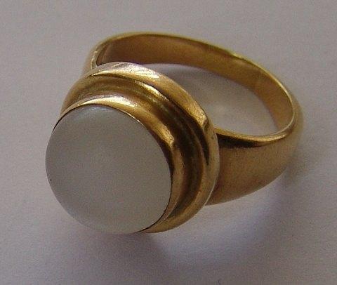 Georg Jensen Moderne 18K Guld Ring med Månesten No 1046 - Danam Antik