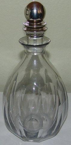 Georg Jensen Sterling Sølv flaskeprop No 206 med glas karaffel - Danam Antik