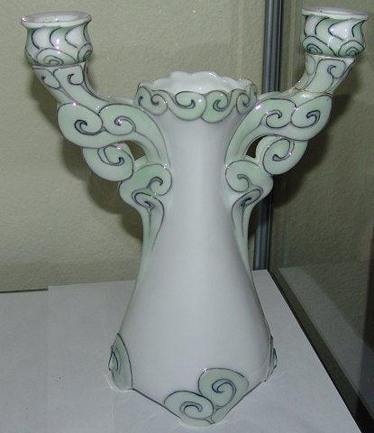Royal Copenhagen Art Nouveau Vase og Lysestage No 408 - Danam Antik