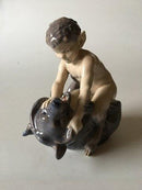 Royal Copenhagen Figur Faun med Bjørn No 648 - Danam Antik