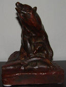 Carl Fagerberg Bronce Figur Bjørn med unge fra Herman Bergman broncestøberi - Danam Antik