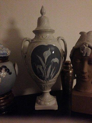 Rørstrand Art Nouveau pate sur pate Vase med Hejre og blomster - Danam Antik