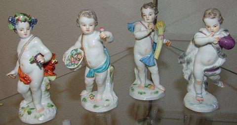4 Meissen Tysk Porcelæns figurer "De 4 årstider" - Danam Antik