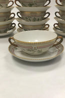 Sæt på 12 Royal Copenhagen Flora Danica Bouillon Kopper med underskål No 20/3612 - Danam Antik