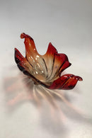 Stor Rød Murano Kunstglas Skål Italien - Danam Antik