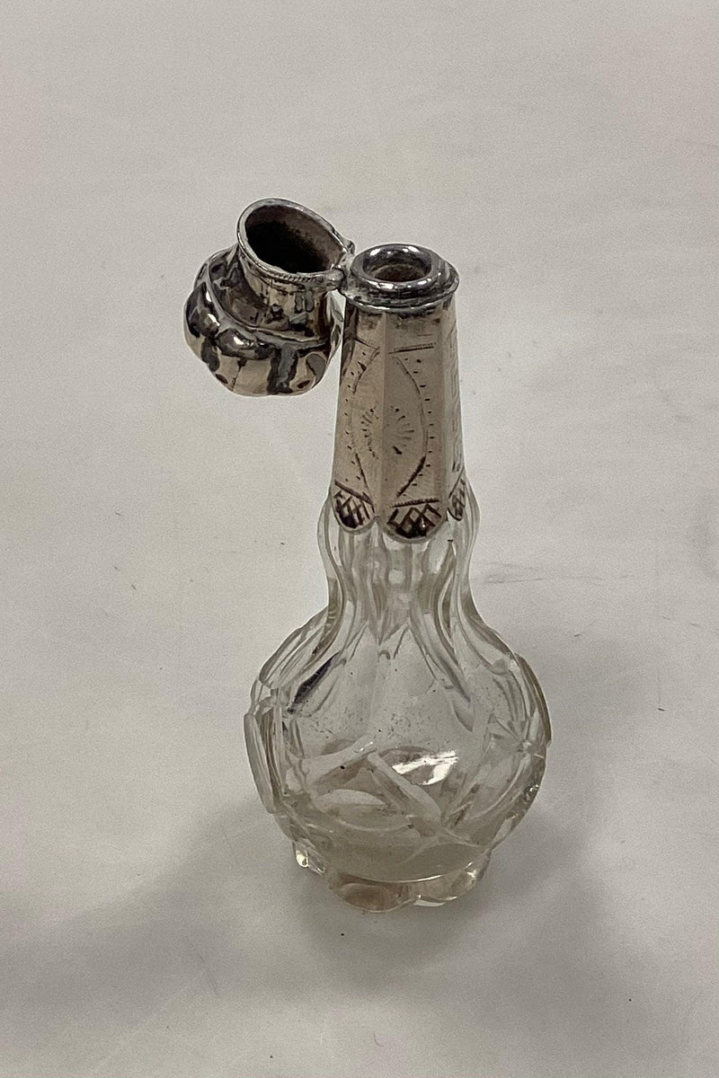 Parfumeflacon i glas med sølvmontering 19. århundrede - Danam Antik