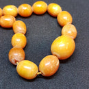 Antik Opak butterscotch oliven slebet ravkæde 72 cm. - Danam Antik