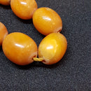 Antik Opak butterscotch oliven slebet ravkæde 72 cm. - Danam Antik