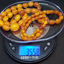 Antik Opak butterscotch oliven slebet ravkæde 72 cm. - Danam Antik