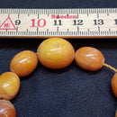 Antik Opak butterscotch oliven slebet ravkæde 72 cm. - Danam Antik