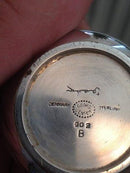 Georg Jensen Bernadotte Sterling Sølv saltkar med blå emalje No 902B - Danam Antik