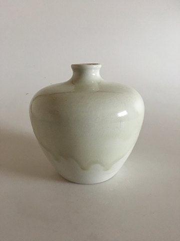 Rørstrand Art Nouveau Vase Krystal glasur lysegrøn/hvid - Danam Antik