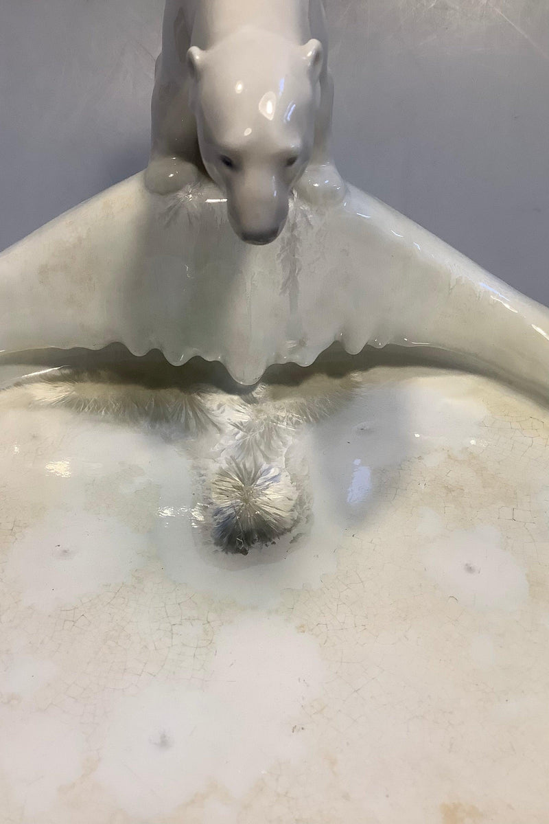 Royal Copenhagen Skål med Isbjørn af Bonnesen, Krystal Glasur af Paul Prochowsky 4 Juli 1923 - Danam Antik