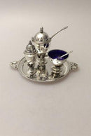 Georg Jensen Konge Sterling Sølv Condiment Sæt No 741 - Danam Antik