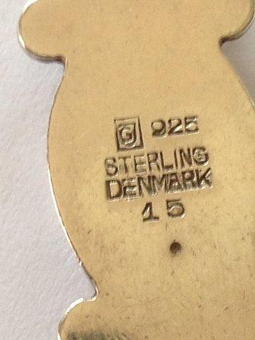 Georg Jensen Sterling Sølv Halskæde med blå sten No 15 - Danam Antik